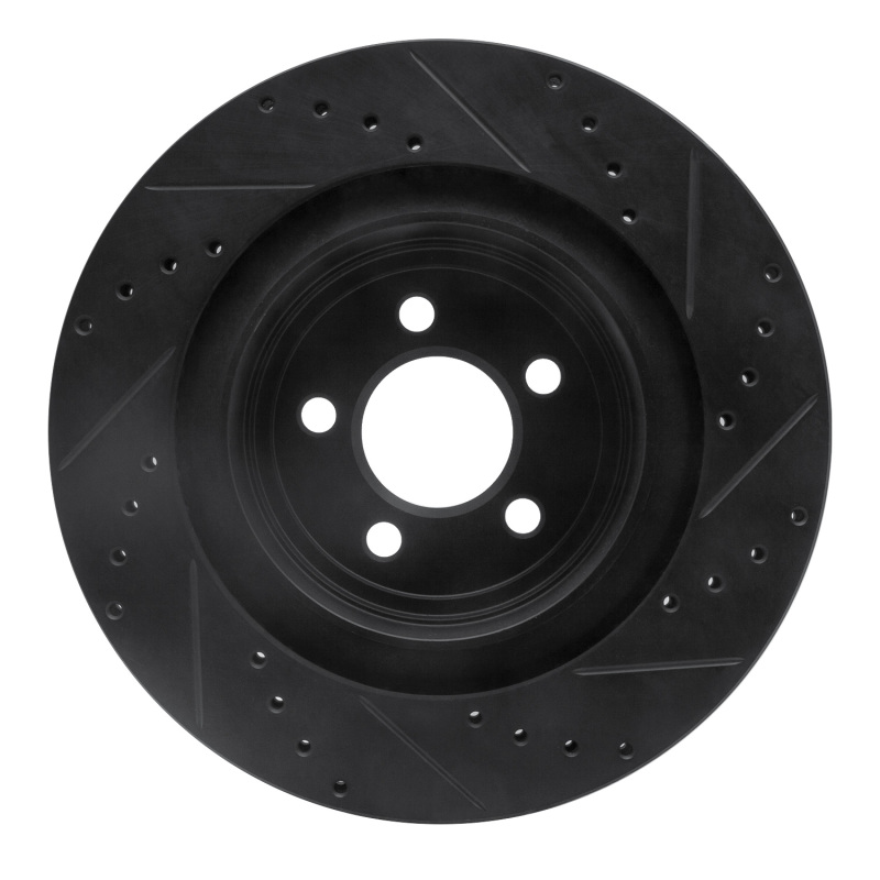 Dodge Charger Brake Rotor (1) - Rear Left - R1 Concepts - Drilled & Slotted - Black - `06-`23